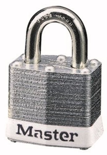Master Lock 3WHT No. 3 Safety Lockout Padlock, Steel Body, White Bumper