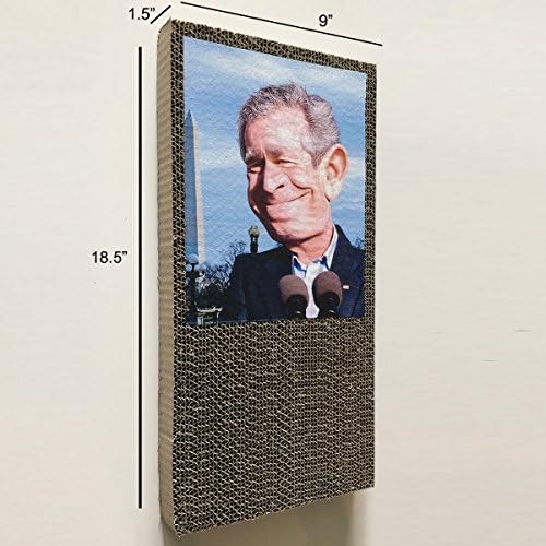 Cat Poll - Politically Incorrect - Imaged Cat Scratch Pad - Large (9 in Wide), George W Bush