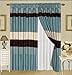Grand Linen King Luxury Stripe Comforter Set, Blue/Beige/Brown