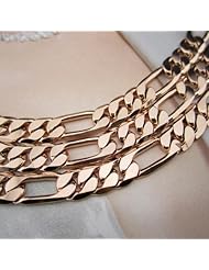 3mm Italian Silver 18k ROSE Gold Plated Figaro Link Chain Necklace and Bracelets 7" 8" 8.5" 16" 18" 20" 24" 30" (24 Inches)