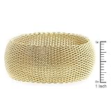 Wide 14k Gold Plated Mesh Bangle Bracelet