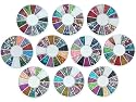 Bundle Monster 10 Nail Art Nailart Manicure Wheels w/ 3D Designs Glitters Rhinestones Beads - total over 14000pc