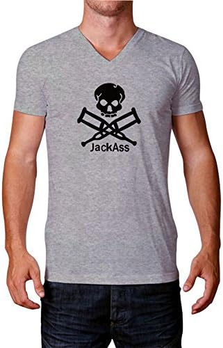 Vovary Men T Shirts Jackass Short Sleeve V Neck Tee Shirts