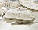 Grasslands Road MelodyCollection Songbird White Ceramic 7.25 X 3.5 X 3.25 Inch Butter Dish Gift Boxed