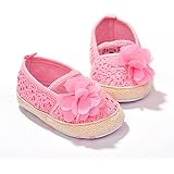 LIVEBOX Baby Girls' Crochet Knit Soft Sole Anti-Slip Mary Jane Bow Infant Prewalker Toddler Sandals
