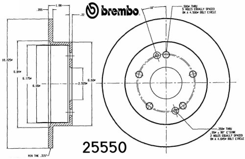 Brembo BDR25550  Honda Brake Rotor