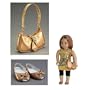 Golden Christmas Shoes & Bag for 18" American Girl Dolls