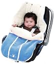 Wallaboo microfibre suede car seat footmuff blue