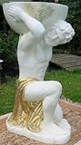 Eigenschaften   / Männerfigur mit Pflanzsschale handbemalt 71 cm hoch (0009)