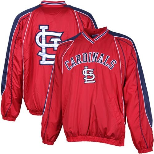 St. Louis Cardinals Red Colorblock Pullover Windshirt (Large)