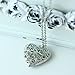FM FM42 Silver-Tone Glow in The Dark Openwork Heart Locket Pendant Charm Necklace GN1003