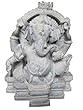 Mogulinterior Ganesha Statue Gorara Stone Sculpture Ganesh Seated in Royal Ease Posture