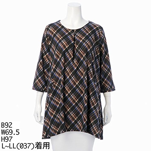 ミントブリーズ（MINT BREEZE） 7分袖チェック柄チュニック