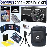 Olympus Stylus 7000 12MP Digital Camera (Black) + 2GB Deluxe Accessory Kit