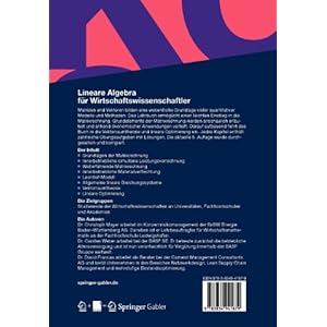 Lineare Algebra für Wirtschaftswissenschaftler: Mit Aufgaben und Lösungen