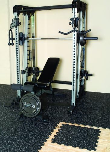 8mm Rubber Flooring Tile 9 Pack 23inx23In. Edge Piece Black