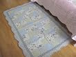 Shabby Chic Blue Patchwork Quilted Floor Rug/Mat