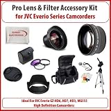 2 Lens & Filter Kit Accessory Kit For JVC Everio GZ-MC100, MC200, MC500 Microdrive Camcorders: Includes 0.45x Wide Angle Macro Lens, 2x Telephoto Lens, 3 Piece Fitler Kit (UV, Circular Polorizer, ND), Lens Hood, Lens Cap, Tripod, Case and more…