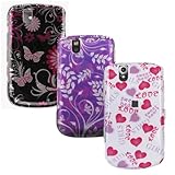 BLACKBERRY 9630 TOUR NIAGARA / 9650 BOLD THREE CASE COMBO, PURPLE FLOWERS V ....