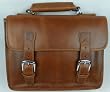 13" Full Grain Leather Messenger Handbag L07 Tobacco Brown for Men and Women