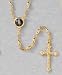 20" Gold Plated Rosary - Divine Mercy with 5mm Gold Plated Beads and Crucifix - MADE IN ITALY