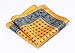 HISDERN Men's Floral Pocket Square Handkerchief Yellow / Blue