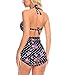 Cocoship Floral Polka Vintage High Waisted Bikini Swimsuits Swimwear(FBA)