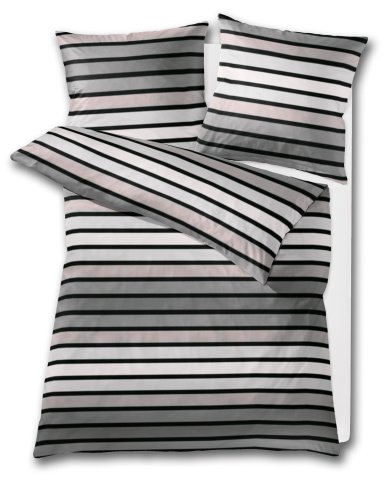 Kleine Wolke 6051977954 Bettw&auml;sche Neapel 155x220 cm und 80x80 cm 2-teilig platin