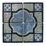 デザインタイル ワンポイント レトロ ブルーＡ