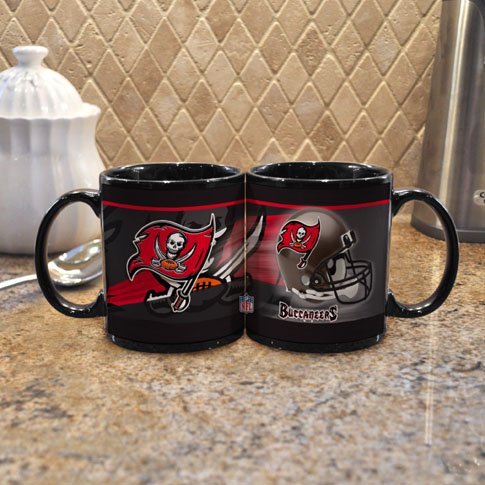 NFL Tampa Bay Buccaneers 11-Ounce Black Helmet Mug (2 Pack)