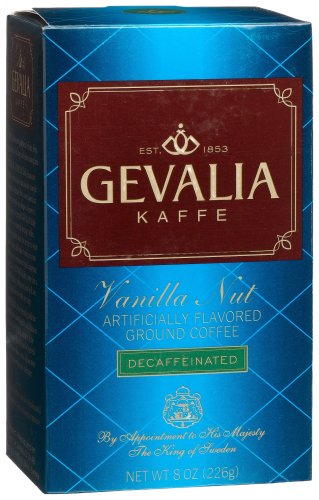 Gevalia Vanilla Nut Ground Coffee, Decaffeinated, 8-Ounce Packages (Pack of 3)