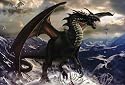 Rogue Dragon (On Mountain) Art Poster Print - 24" X 36"