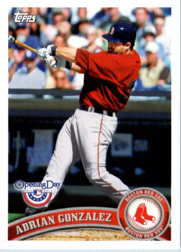 2011 Topps Opening Day Baseball Card #198 Adrian Gonzalez - San Diego Padres  - MLB Trading Card  In A Protective Screwdown Display Case!