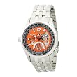 Orient Men's CFT00005M Power Reserve Semi-Skeleton Orange Automatic Watch