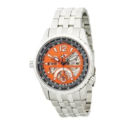Orient Men's CFT00005M Power Reserve Semi-Skeleton Orange Automatic Watch