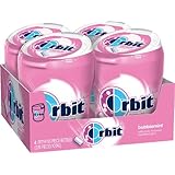 Orbit White Bubblemint Sugarfree Gum, 55 piece bottles (Pack of 4)