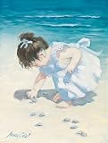 Art4Kids Finding Sea Shells Mounted Art Print -16x21
