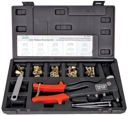 Thread-Setter Tool, Assorted Ribbed Style Rivet Nuts (1 Each)