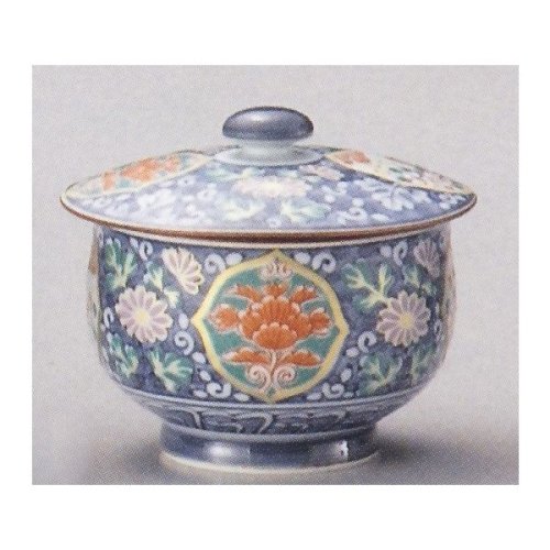 蓋付き煎茶湯呑み　古伊万里亀甲　有田焼　d42015