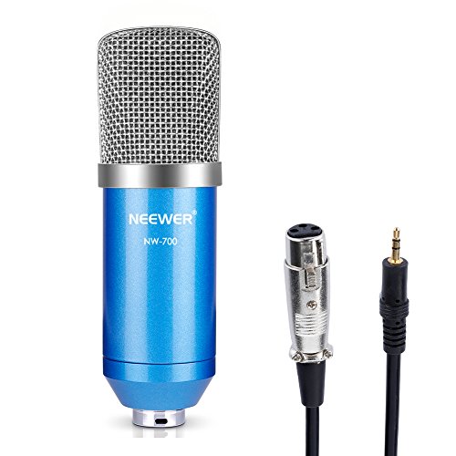 NeewerÂ® NW-700 Professional Studio Broadcasting & Recording Condenser Microphone Set Including: (1)NW-700 Condenser Microphone + (1)Ball-type Anti-wind Foam Cap + (1)Microphone Audio Cable (Blue)