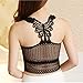 BeOne®Sexy Women Summer Boho Bralette Cross Strappy Caged Cut Out Bra Bralet Crop Top (Black)