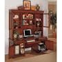 Cherry Finish Computer Credenza with Hutch Deep Cherry