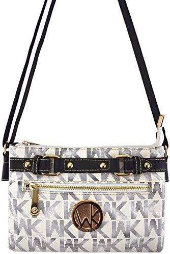 Wendy Keen Fashion Women Messenger Bag Ladies &amp; Girls Cross Body Shoulder Purse Satchel White Black