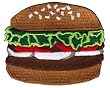Hamburger Patch Embroidered Iron-On Fast Food Burger Souvenir Emblem