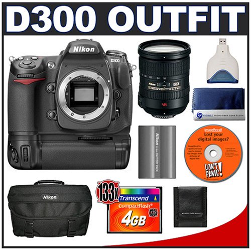 Nikon D300 Digital SLR Camera with Nikon 18-200mm VR DX Lens + Nikon MB-D10 Grip Multi Power Battery Pack + 4GB CF Memory Card + EN-EL3e Battery + Case + Cameta Bonus Accessory Kit