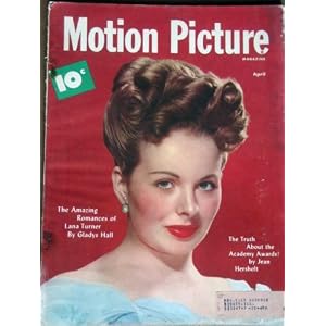 MOTION PICTURE Magazine, April 1948, with Jeanne Craine on the cover. Scarce. Inside we have articles/photos Dick Powell, Betty Grable, Humphrey Bogart, COLOR SPREADS: Dana Andrews, Veronica Lake, Easter Bonnet Fashions of 1948, Roy Rogers and Dale Eva