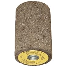 Norton Gemini Snagging Abrasive Plug, Type 18R, Round Tip, Aluminum Oxide, 5/8"-11 Arbor, 2" Diameter, 3" Thickness, 24 Grit (Pack of 10)