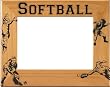 Laser Engraved Wood Softball Photo / Picture Frame