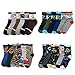 12 Pairs Assorted Kids Socks Size Ages 2-3 Years Animal Print Boys 2T 3T Toddler
