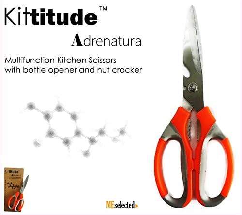 Adrenature Multifunction Kitchen Scissors Shears Stainless Steel with bottle opener and nut cracker